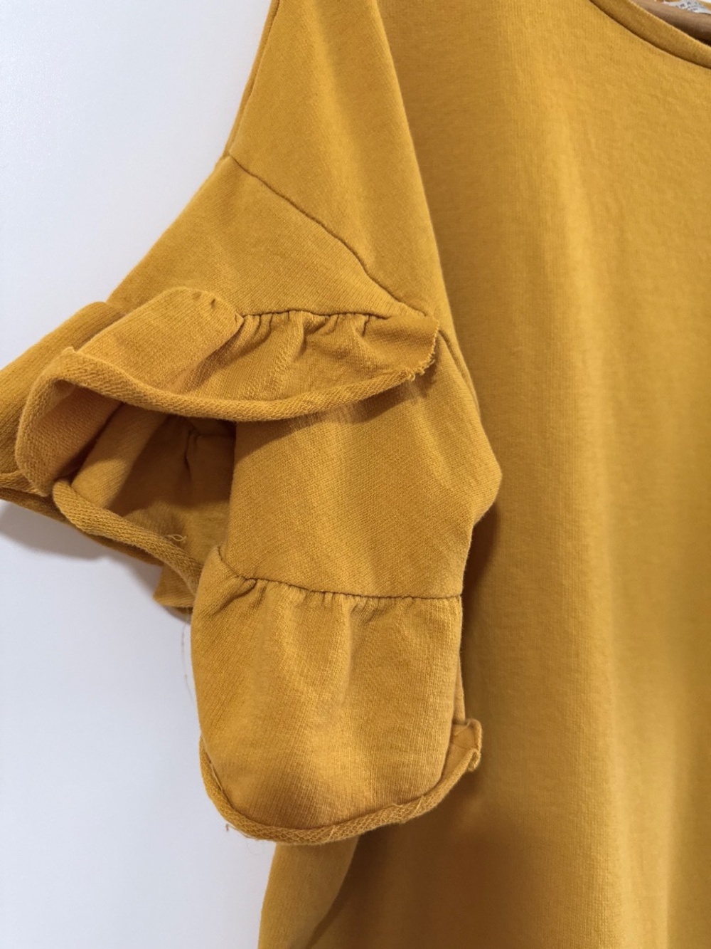 Zara TRF collection, mustard yellow short-sleeve top. - Picture 4 of 5
